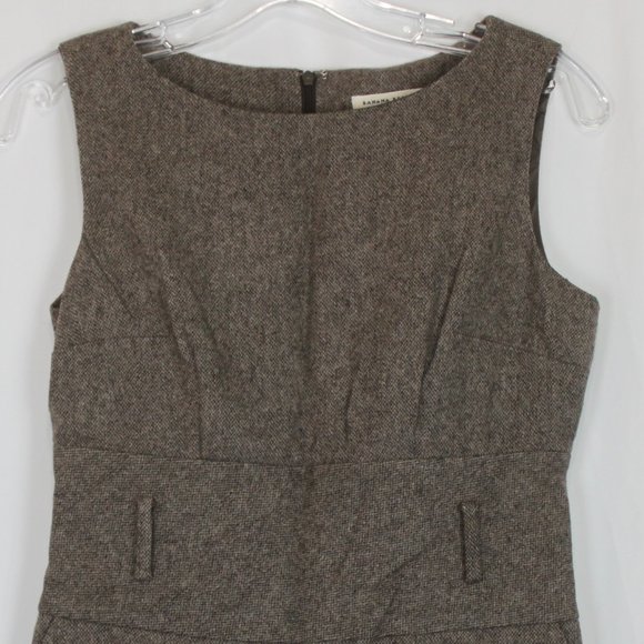 Banana Republic Sleeveless Brown Tweed Dress - Picture 3 of 11